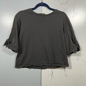 Zara cotton tie sleeve shirt